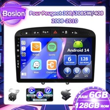 Autoradio Pour Peugeot 308/308SW/408 2008-10 Android14 CarPlay GPS Nav Wifi DAB+