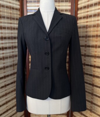 Vintage Y2K Striped Blazer Jacket Coat Office Wear Women's
