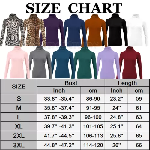 Women's Turtleneck Shirts Long Sleeve Basic Ribbed Knitted Top Lightweight S-3XL - Bild 2 von 17