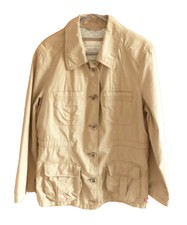 Mantaray Ladies Cotton Button Up Beige Casual Lightweight Jacket Uk 12 (eu 40)