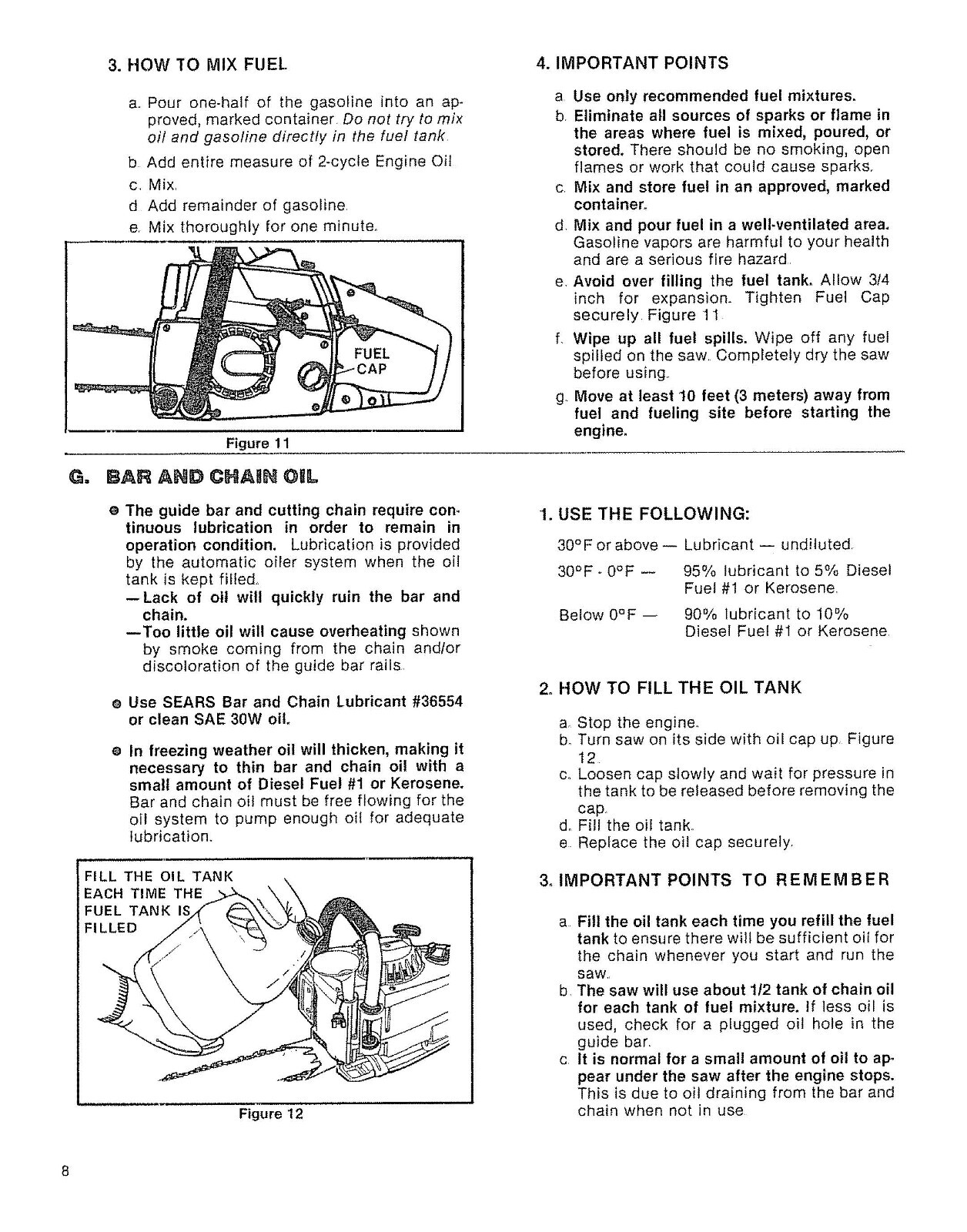 Instruction Maint Manual Craftsman Chainsaw Model 358.354830 3.7/18 PS ...