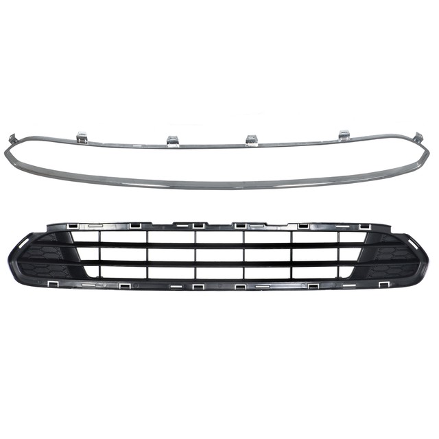 OEM NEW Front Lower Bumper Grille & Trim Molding Black Chrome 1012