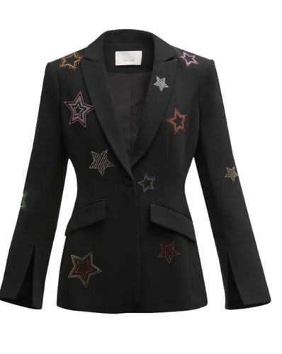 Giacca Blazer Cinq A Sept Donna Abbellita Strass Star Cheyenne Nero - Foto 3 di 24