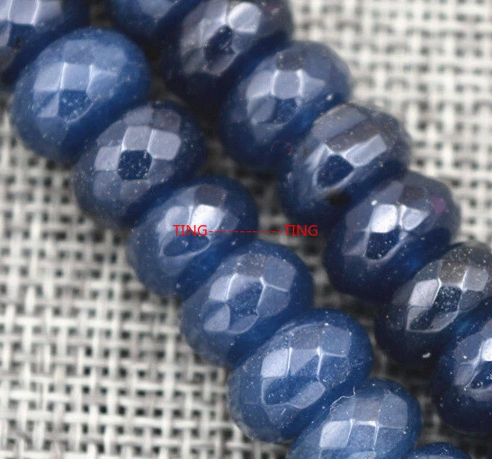 Gemas de ábaco azul oscuro facetadas naturales de 6x10 mm rondelle cuentas sueltas 15""A Foto 4 de 4