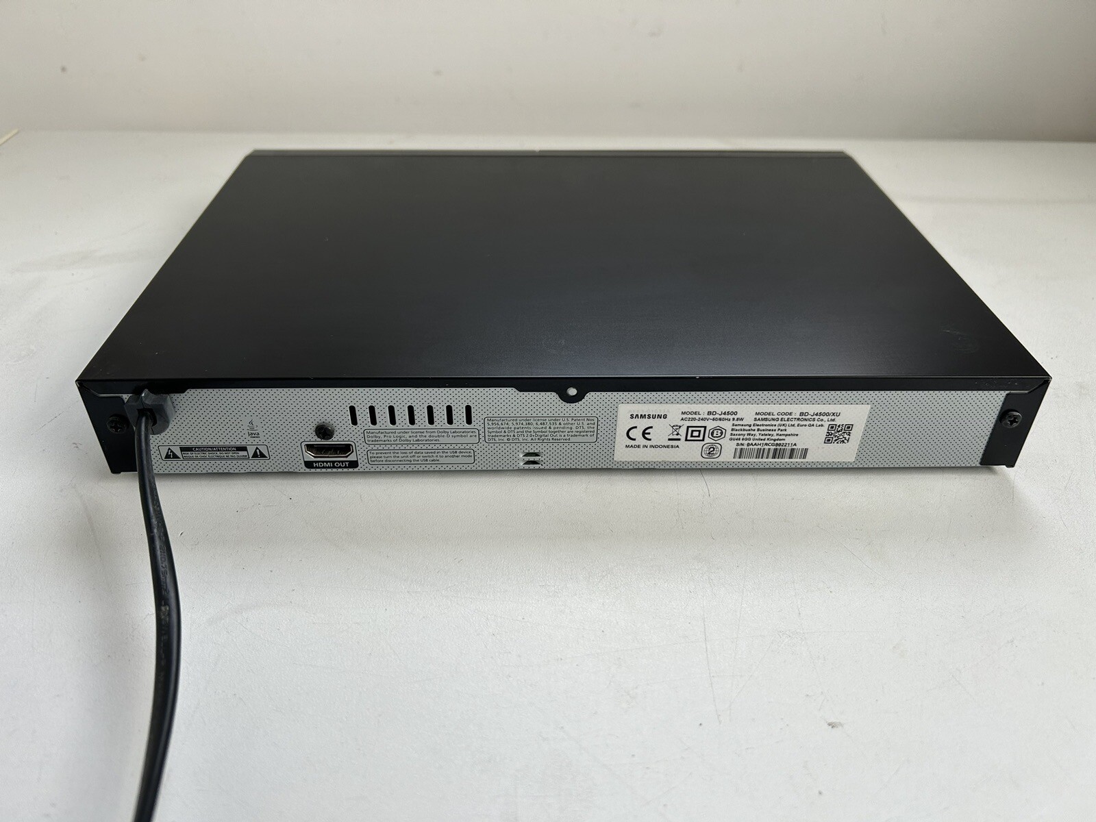 Samsung BDJ4500R Bluray DVD Player Tested Black HDMI Full HD. NO