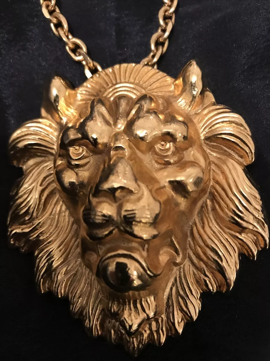 Gold lion pendant clearance