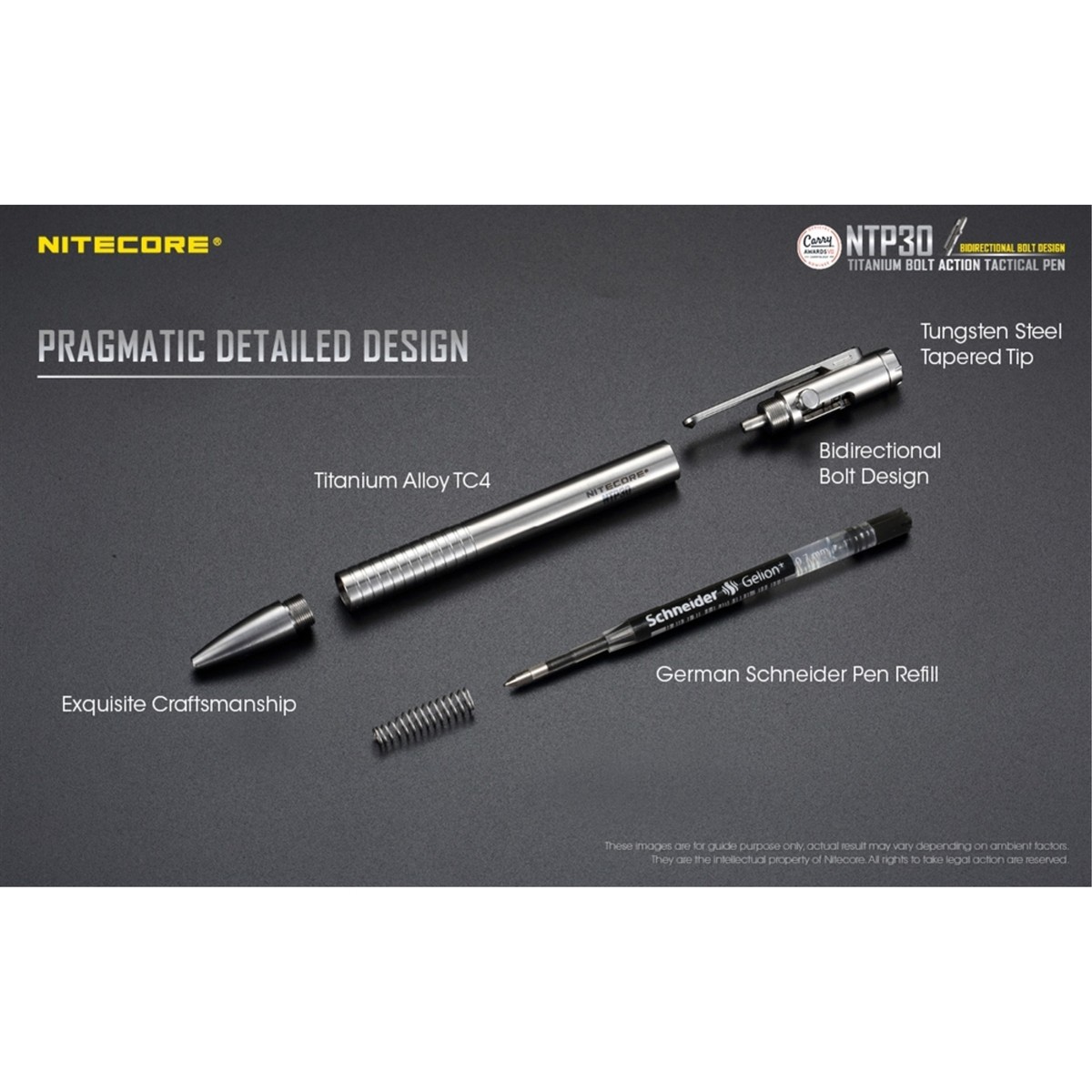 NEW~ Nitecore NTP30 Titanium Bidirectional Bolt Action Tactical