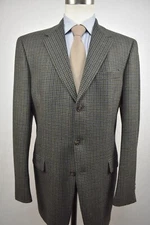 1995-2004 Austin Reed Brown Houndstooth Check Three Button Sport Coat Size: 42L