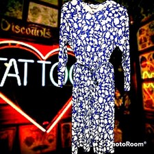 Blair Vintage pin up tie belt dress retro trad emo floral goth vtg size 8- 10