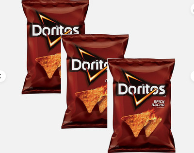 Doritos Tortilla Chips SPICY NACHO 9.25 Ounce (Pack of 3)