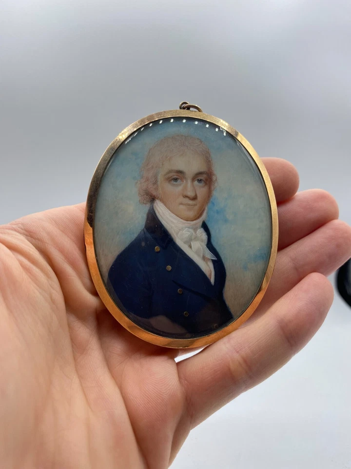 Retrato en miniatura de un hombre de Henry Jacob Burch Jr. (1763-1834) Foto 3 de 4
