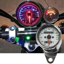 Motorcycle Led Tachometer Speedometer Gauge For Chopper Bobber Cafe Racer Chrome