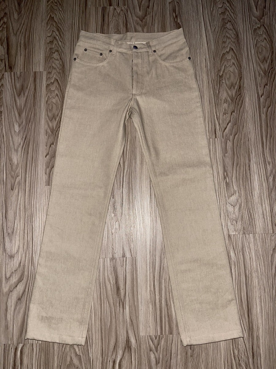 Helmut Lang Men 1990s Tan Classic Raw Denim Turn Up Cut Size 28x31  