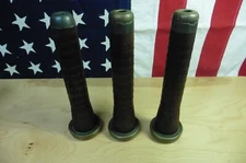 3 antique spindles industrial bobbin yarn candle holder