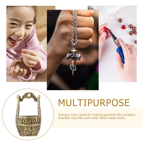10 Pcs Alloy Jewelry Bucket Shape Charm Delicate Keychain Pendant - Picture 3 of 12