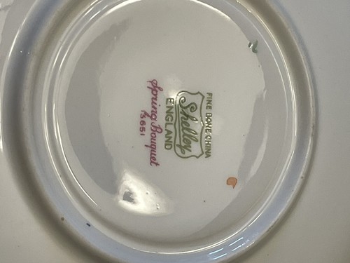 Shelley SPRING BOUQUET Tea Cup & Saucer English Bone China Pastel Floral #13651 - Picture 7 of 17