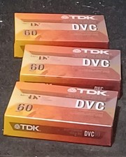 Lot of 3 TDK DVC60 Superior Grade Digital Video Cassette Mini DV 60 Min New