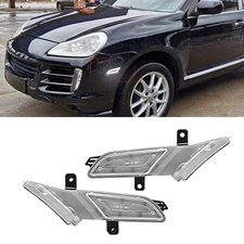 Clear White LED Side Marker Turn Signal Lights For Porsche Cayenne 957 2008-2010
