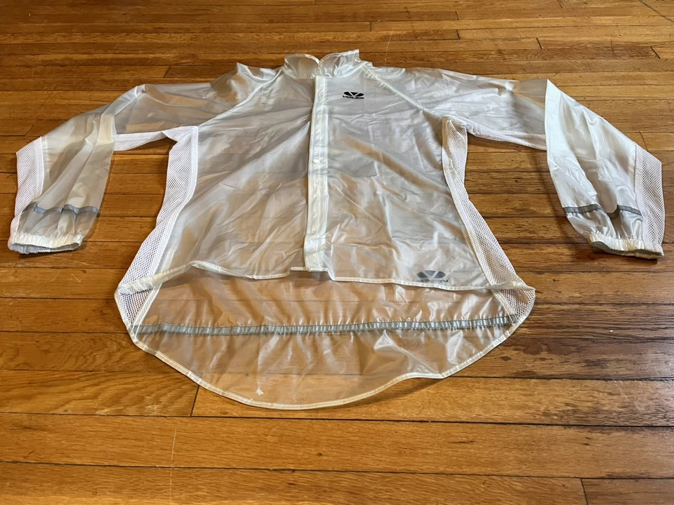 VINTAGE Voler Cycling Jacket Raincoat Unisex Medium Clear Translucent - Image 2 of 4