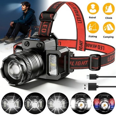 Stirnleuchte Headlamp LED Stirnlampe Adventure Light 5 Modi Zoombar Verstellbar