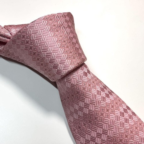 Louis Vuitton Necktie Tie 100% Silk Pink Flower & Other 3.3 inches From Japan - Picture 9 of 24