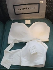 NWT Curvevera Jelly Smoothing Wireless Bra (White) Size 4XL See Description