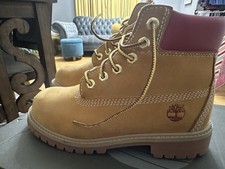 Timberland Youth Kids 12709 Wheat Nubuck 6" Waterproof Lace-Up Boots US Size 1.5