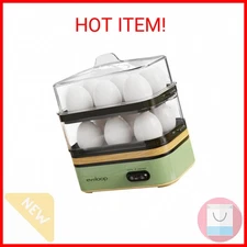 Evoloop Rapid Egg Cooker Electric 12 Eggs Capacity, Soft, Medium, Hard Boiled, P