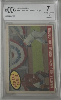 Mickey Mantle 1959 Topps #461 (Beckett 7) - Bild 1 von 2