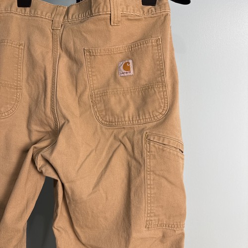 Carhartt Carpenter Pants Relaxed Original Fit Mens 40x32 Tan Workwear Utility - Picture 2 of 7