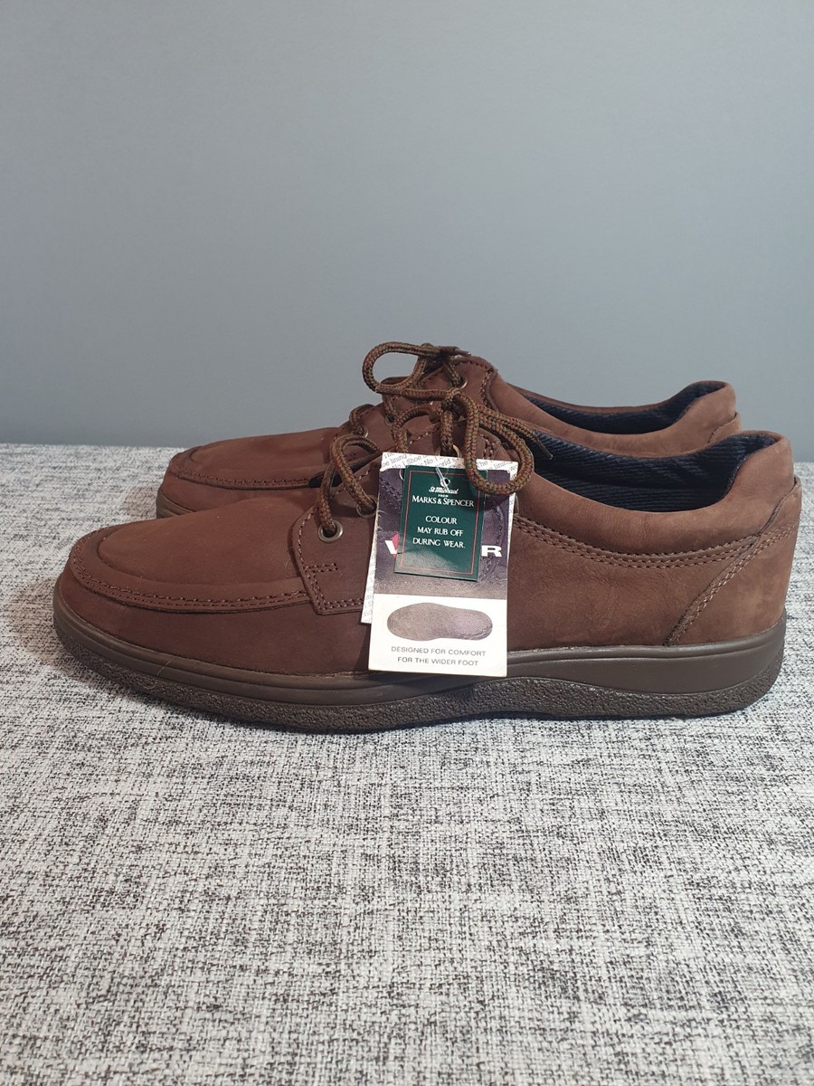 Vintage St Michael M&S Brown Leather Shoes, UK Sz Smart Casual