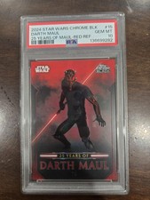 2024 Topps Chrome Black Darth Maul 25 Years Of Maul 1/5, PSA 10 (Population 1)