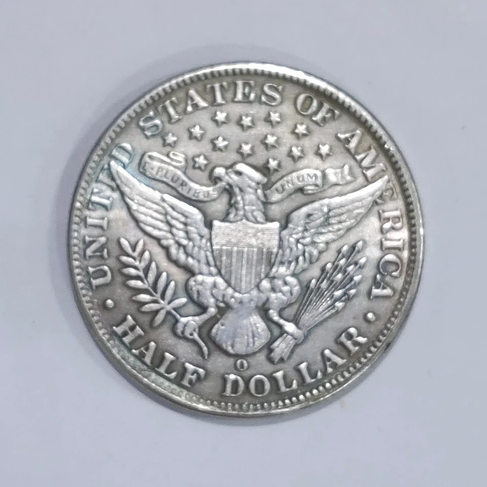 1893 O - Moneda de medio dólar de plata barbero 50C - Menos stock - Moneda fina Foto 2 de 2