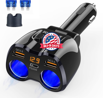 Divisor de encendedor, adaptador de encendedor de 2 tomas SUPERONE de 180 W