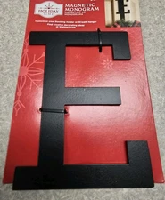 Holiday Time Black Magnetic Monogram Black Letter "E" Decor 5” NEW