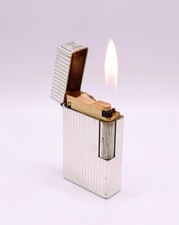S.T. DUPONT Vintage WORKING L1 BS Large Lighter Silver Fluted Vertical Stripes