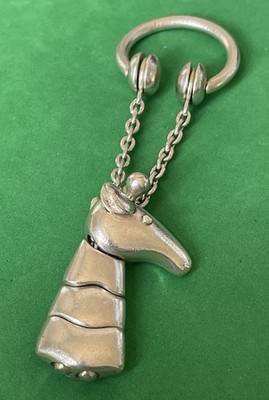 Unique Giraffe Sterling Silver .925 Flexible KeyChain Made in Italy 49.6 Grams