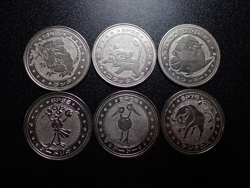 Pokemon Card Meiji Battle Metal Coin x6 Chansey Tauros Dodrio etc #6563