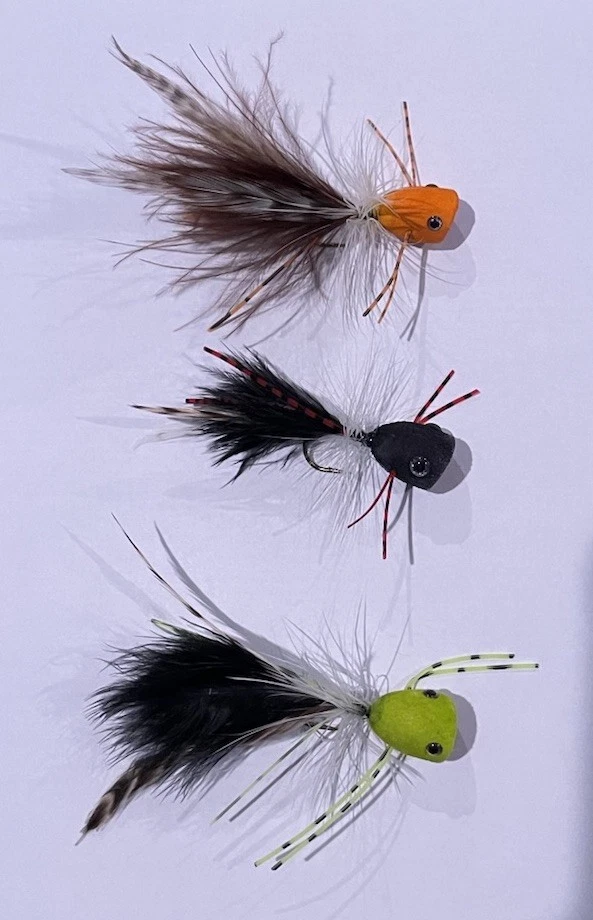 Poppers atados a mano - Bass Bugs - Moscas de pesca con mosca - 3 Diff - Talla 4 Foto 3 de 4