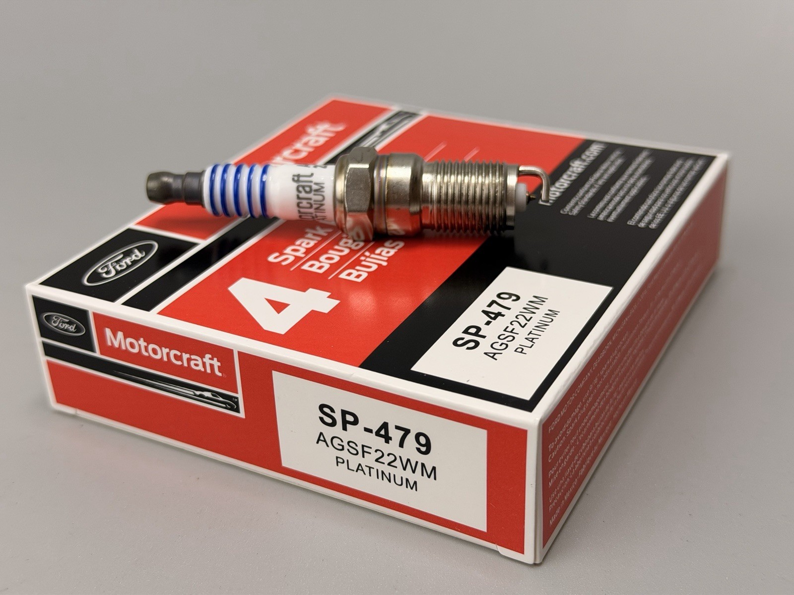 Set x4. SP479 Platinum Spark Plugs AGSF22WM For Ford Motorcraft 5.4L 6.8L SP-479