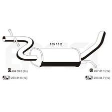 ERNST Mittelschalldämpfer Schalldämpfer für VW Touran 1T1 1T2 155182