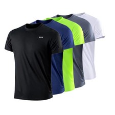 Unisex Quick Dry Gym T Shirt Breathable Running Sports Fitness Short Sleeve Top