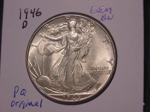 1946-D WALKING LIBERTY HALF ORIGINAL GEM BU NICE BETTER DATE PQ LOOK SHIPS FREE