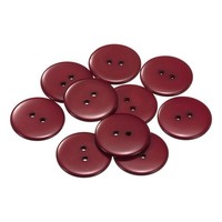 NäHknöPfe, 25 Mm, 2 LöCher, Kunstharz, Rund, BastelknöPfe, Dunkelrot, 10 StüCk