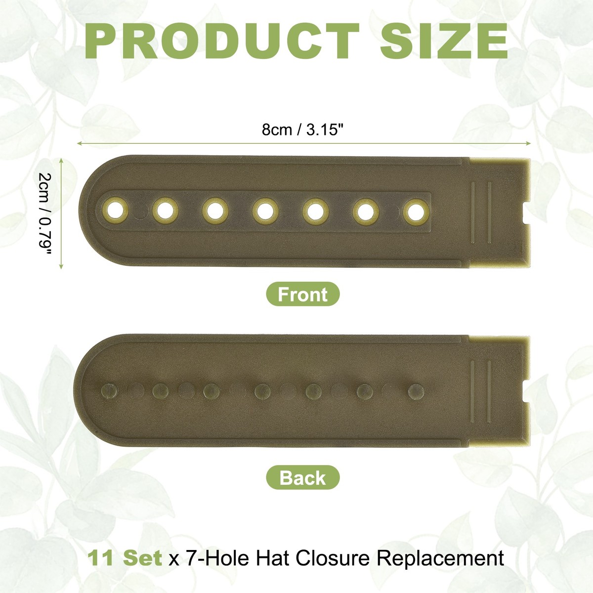 Snapback Extender, 11 Set Adjustable Plastic Hats Snap Buckle