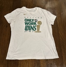 Boston Celtics Only Work Wins White Parade Champions Nike Basketball Womens XL
