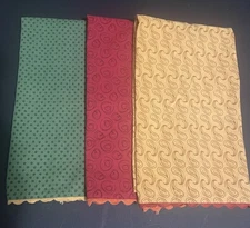 Ritz Kitchen Dish Towels Set 3 Green Red Yellow, 100%Cotton