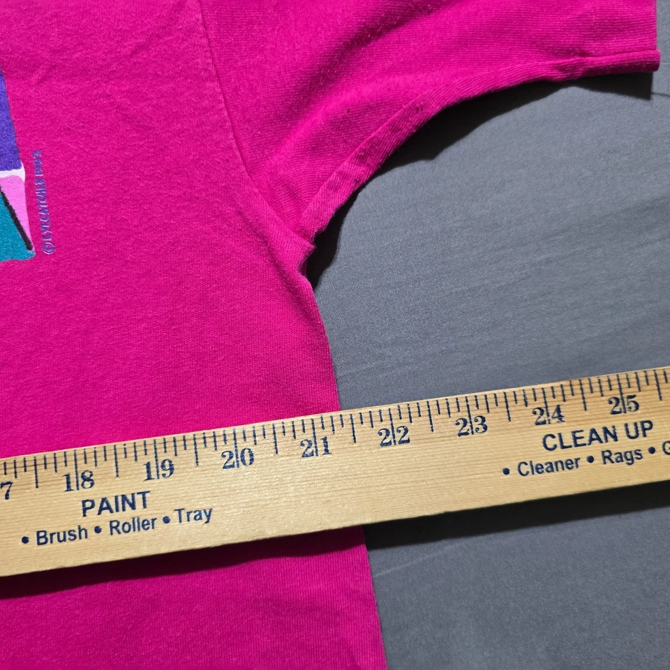 Camisa vintage Y2K grande feminina coronado anos 90 rosa PONTO ÚNICO EUA tropical - Imagem 4 de 4