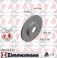 2X Zimmermann Bremsscheibe Hinterachse, Vorderachse U.A. FüR Alfa Romeo, Fiat
