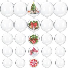 25 Pcs Clear Plastic Fillable Ornaments Acrylic 5 Size 30mm 40mm 50mm 60mm 70mm